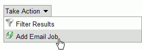 The email job tab of the Project page